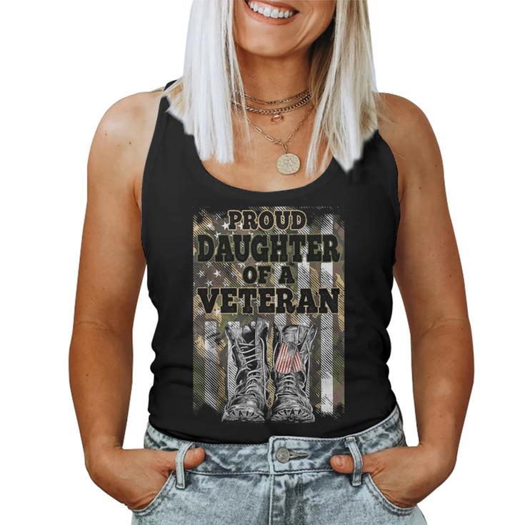 Camouflage American Veteran Proud Daughter Of A Veteran Women Tank Top