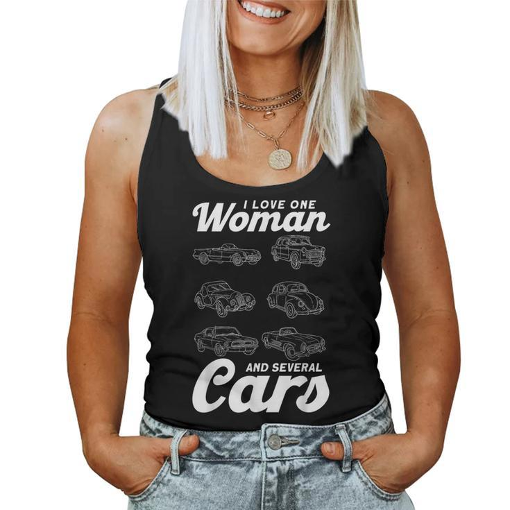 Car Lovers I Love One Woman And Several Cars Auto Mechanics Women Tank Top
