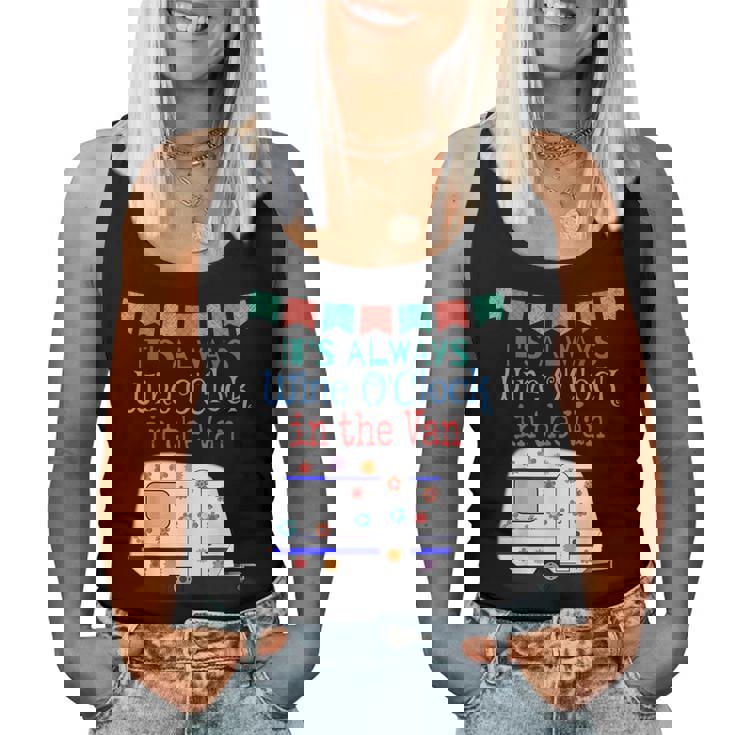 Caravan And Wine Lovers Happy Camper Life Women Tank Top