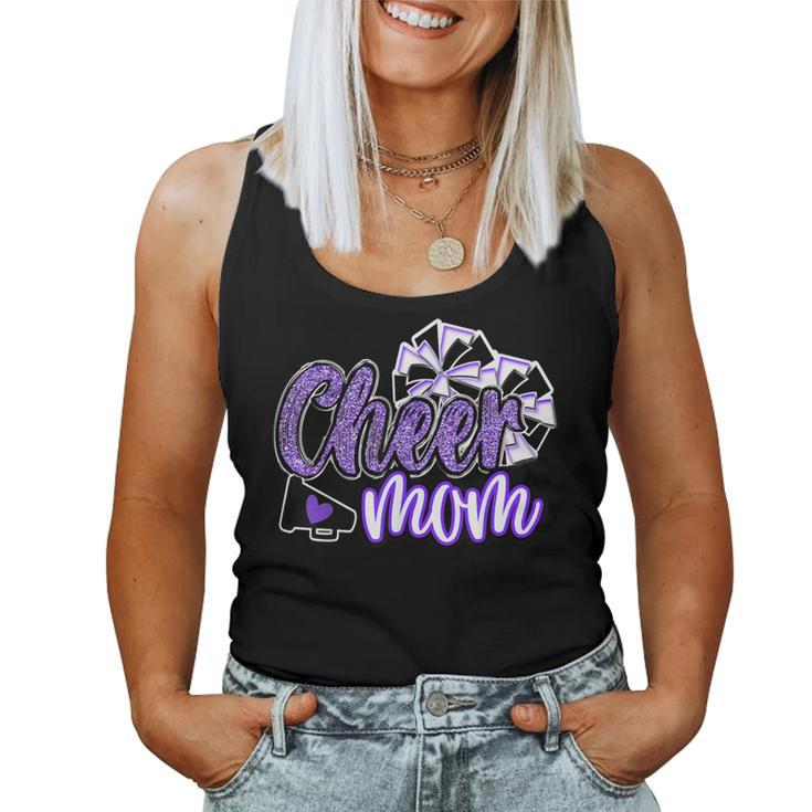 Cheer Mom Megaphone Purple Leopard Cheetah Print Women Tank Top