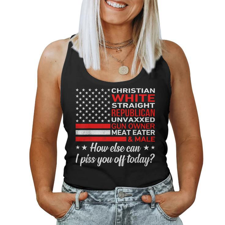Christian White Straight Republician American Flag Women Tank Top