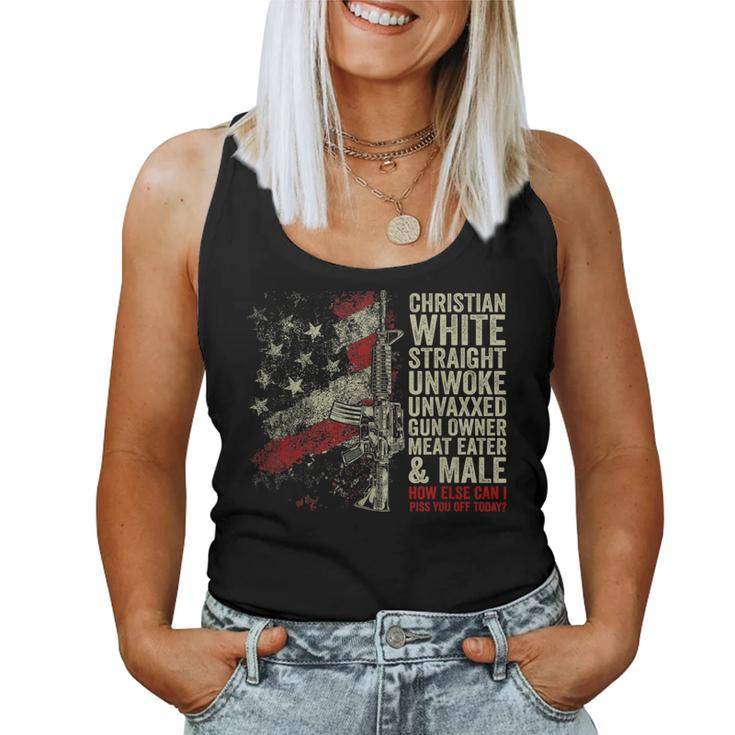 Christian White Straight Unwoke Unvaxxed Gun Owner Vintage Women Tank Top