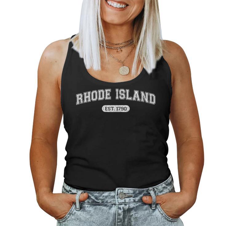 Classic College-Style Rhode Island 1790 Distressed Women Tank Top