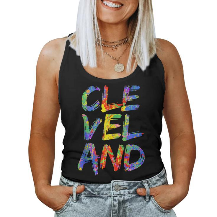 Cleveland Colorful Box City Pride Rainbow Cleveland Women Tank Top