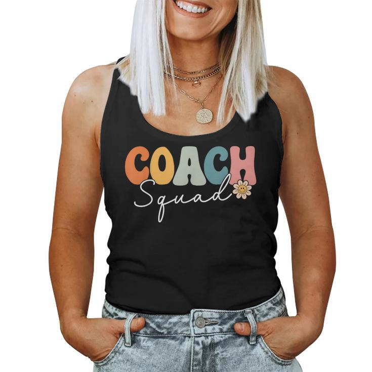 Coach Squad Team Retro Groovy Vintage First Day Of School Women Tank Top