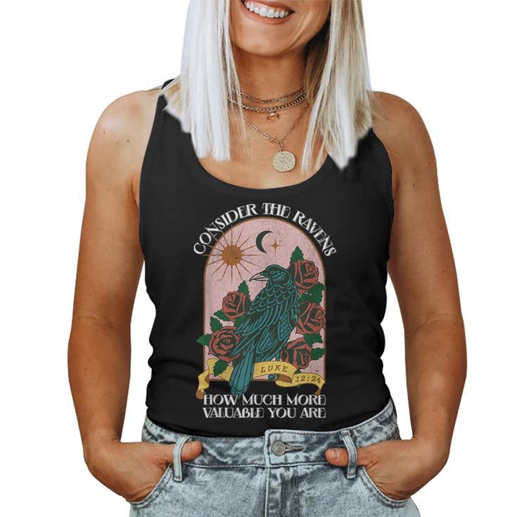 Consider The Ravens Bird Luke 12 24 Bible Verse Christian Women Tank Top