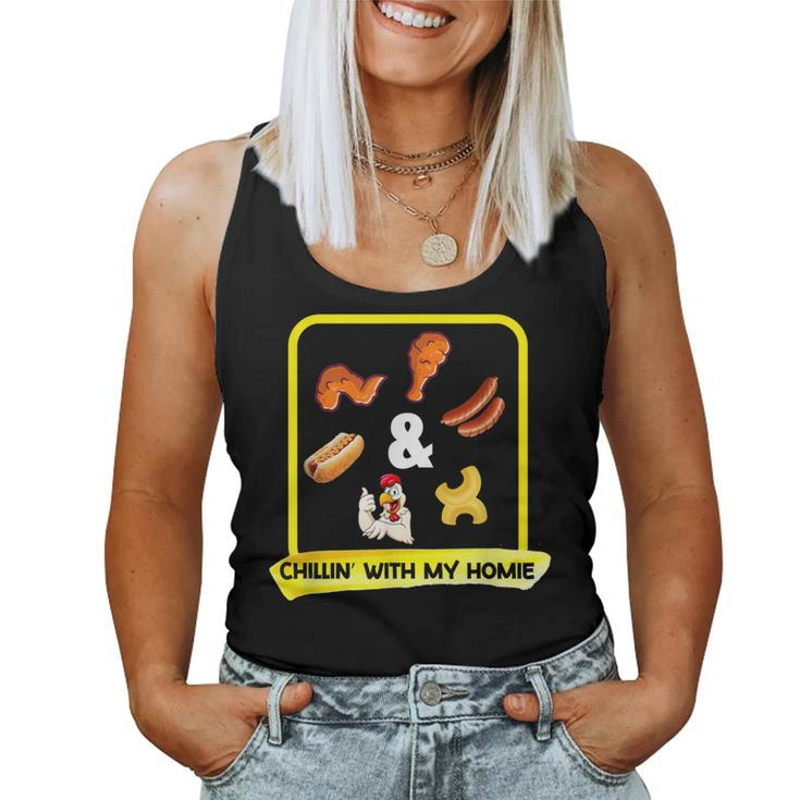 Cooked Chicken Wing Chicken Wing Hot Dog Bologna Macaroni Women Tank Top