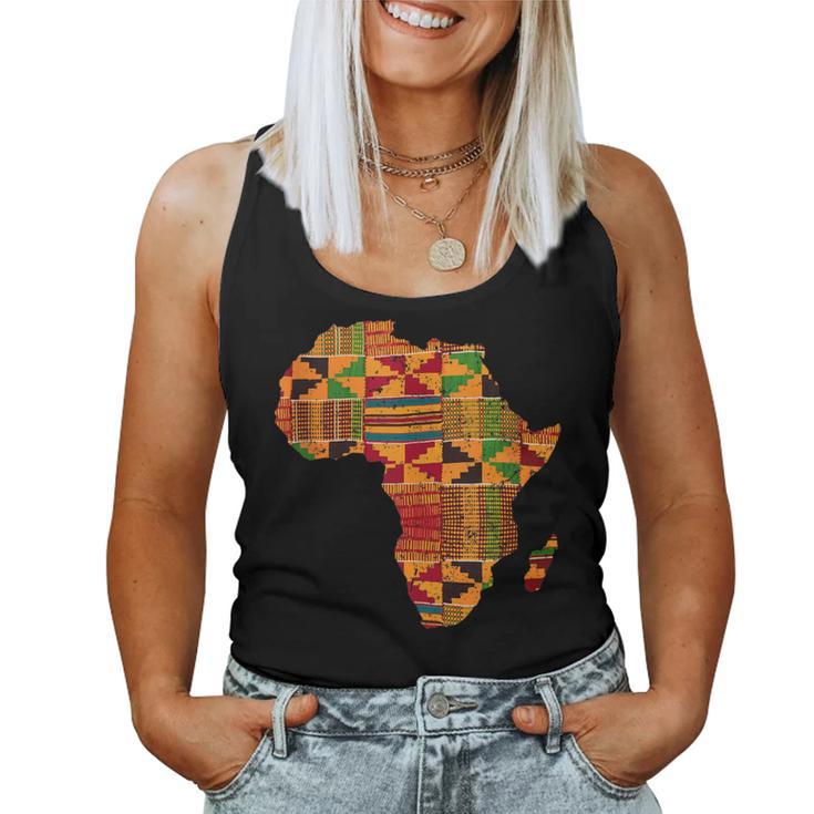 Cool Africa Map Kente Cloth For African Lover Women Tank Top