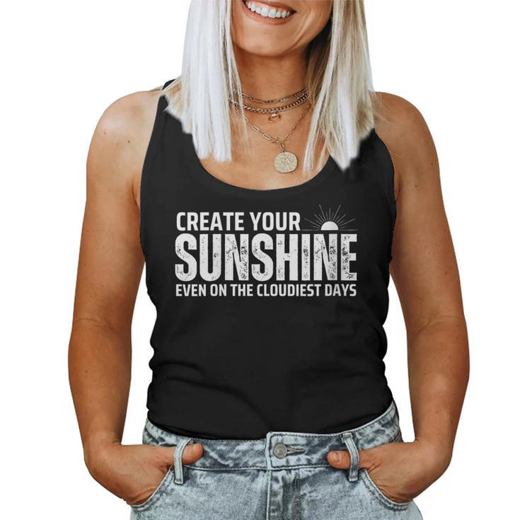 Create Your Own Sunshine Motivational Quote Retro Vintage Women Tank Top
