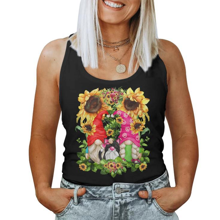 Cute Cat Retirement Gnome Couple For Sunflower Cat Mom & Dad Women Tank Top