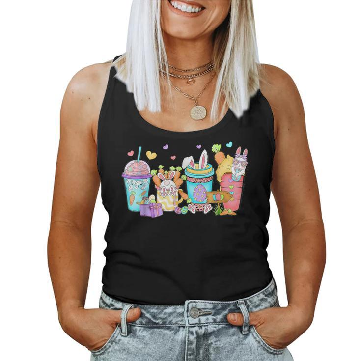 Cute Easter Day Easter Coffee Lover Girl Women Tank Top