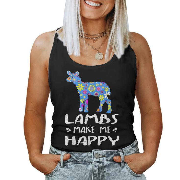 Cute Floral Baby Sheep Lamb Lover For & Girls Women Tank Top
