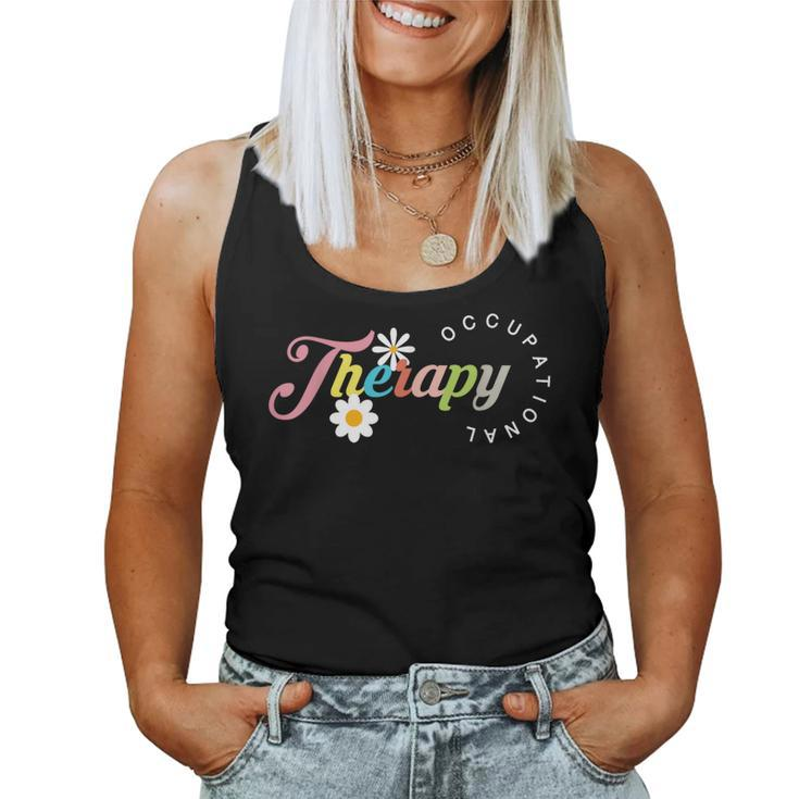 Cute Groovy Retro Occupational Therapy-Ot Therapist Ot Month Women Tank Top