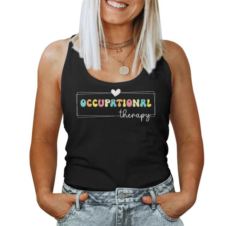Cute Retro Groovy Occupational Therapy Month Ot Therapist Women Tank Top