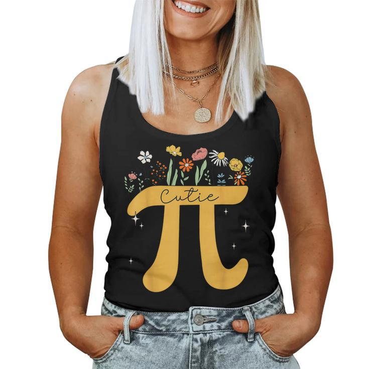 Cutie Pi Wildflower Flower Pi Day Girls Math Lover Women Tank Top