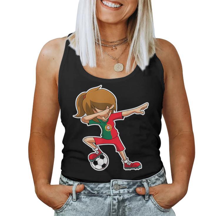 Dabbing Football Girls' Portugal Jersey Portuguese Dab Tank Top Frauen