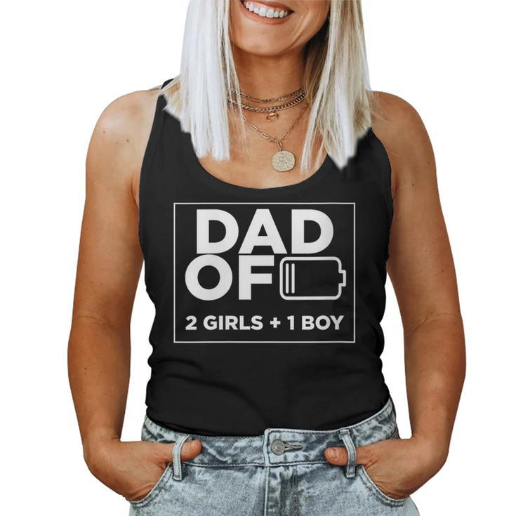 Dad Of 2 Girls 1 Boy Fathers Day For Dad Men Women Tank Top