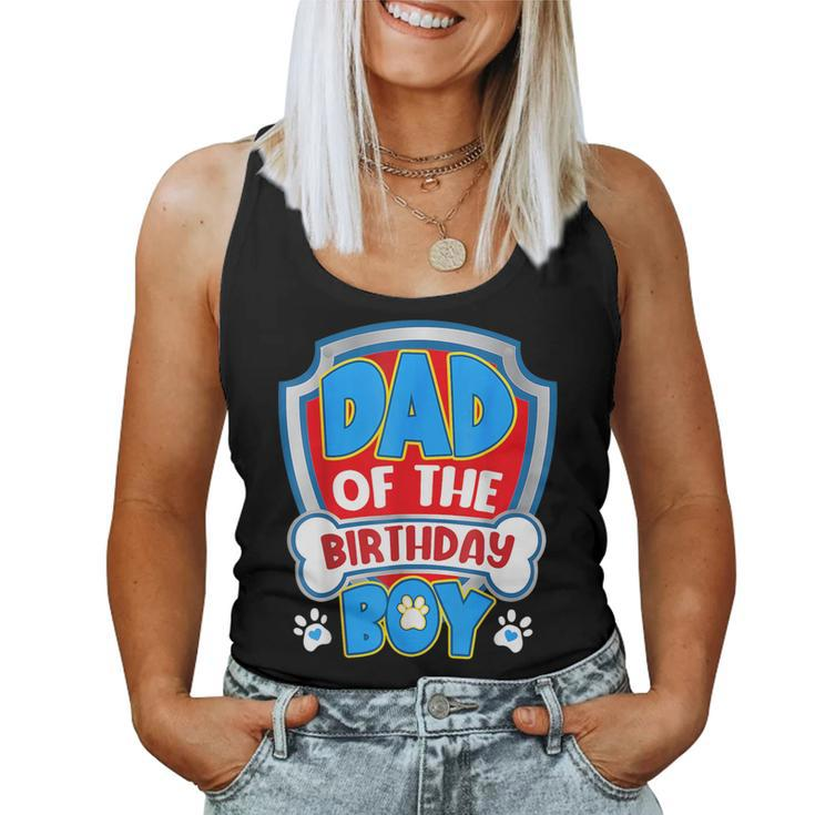 Dad And Mom Of The Birthday Boy Dog Paw Family Matching Women Tank Top