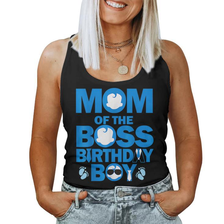 Dad And Mom Of The Boss Birthday Boy Baby Family Party Decor Women Tank Top