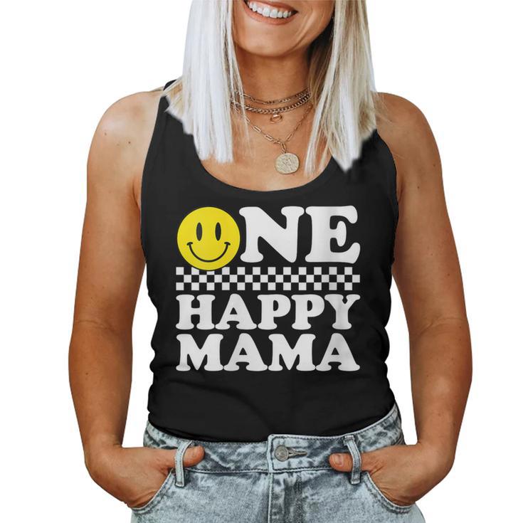 Damen One Happy Dude Mama 1 Geburtstag Familie Matching Mit-Ausschnitt Tank Top Frauen