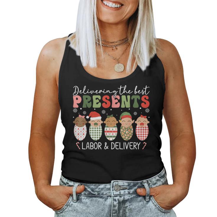 Delivering The Best Presents Labor Delivery Nurse Christmas Women Tank Top