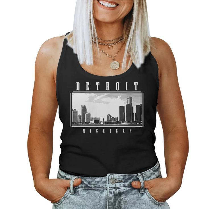 Detroit Skyline Michigan Pride Vintage Detroit Women Tank Top