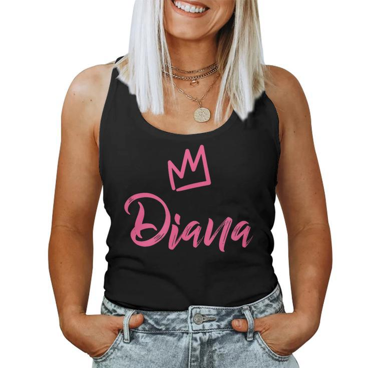 Diana The Queen Pink Crown & Name For Called Diana Women Tank Top