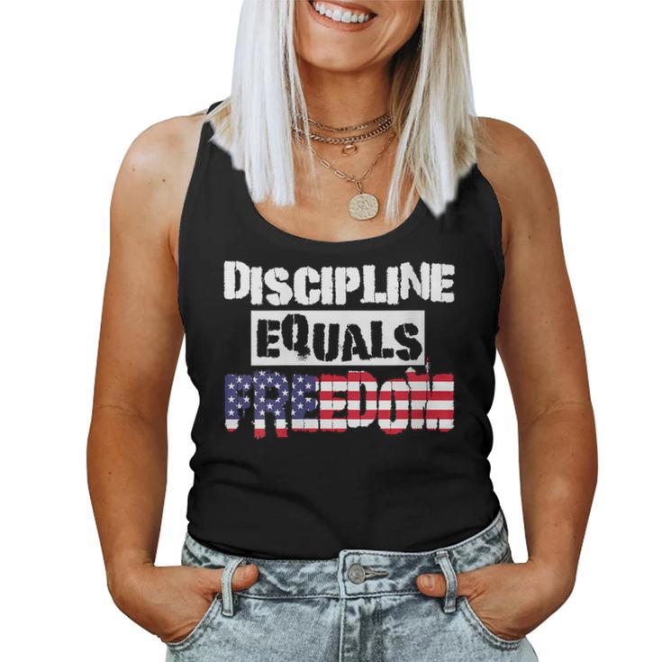 Discipline Is Equal To Freedom American Flag Patriot Women Tank Top