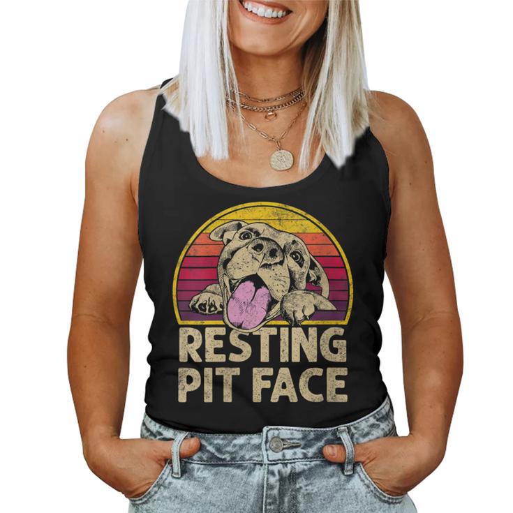 Dog Pitbull Resting Pit Face For Pitbull Lovers Women Tank Top