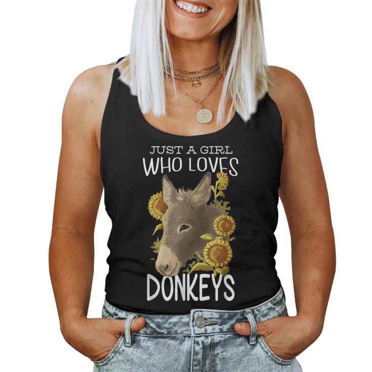 Donkey Lovers Girl Just A Girl Who Loves Donkeys Women Tank Top