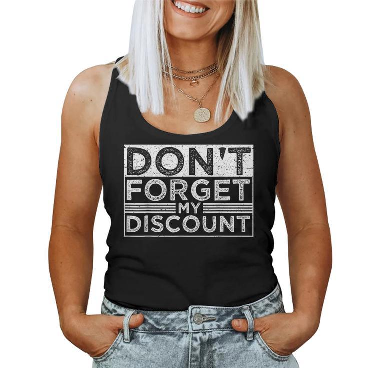 Don't Forget My Discount Old People Fathers Day Women Tank Top