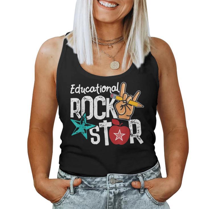 Educational Rockstar Teacher Back To School Women Tank Top