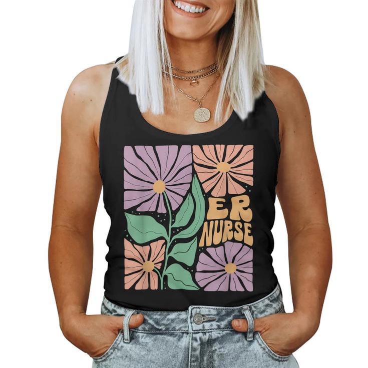 Er Flower Emergency Room Nurse Spring Er Team Er Tech Women Tank Top