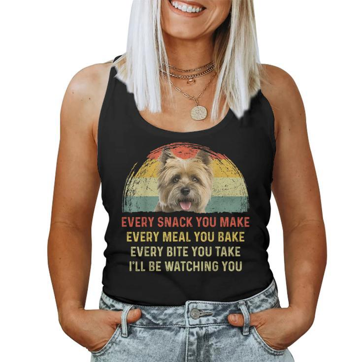Every Snack You Make Cairn Terrier Dog Mom Dog Dad Retro Women Tank Top