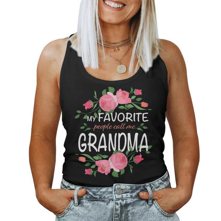 My Favorite People Call Me Grandma Floral Women Tank Top