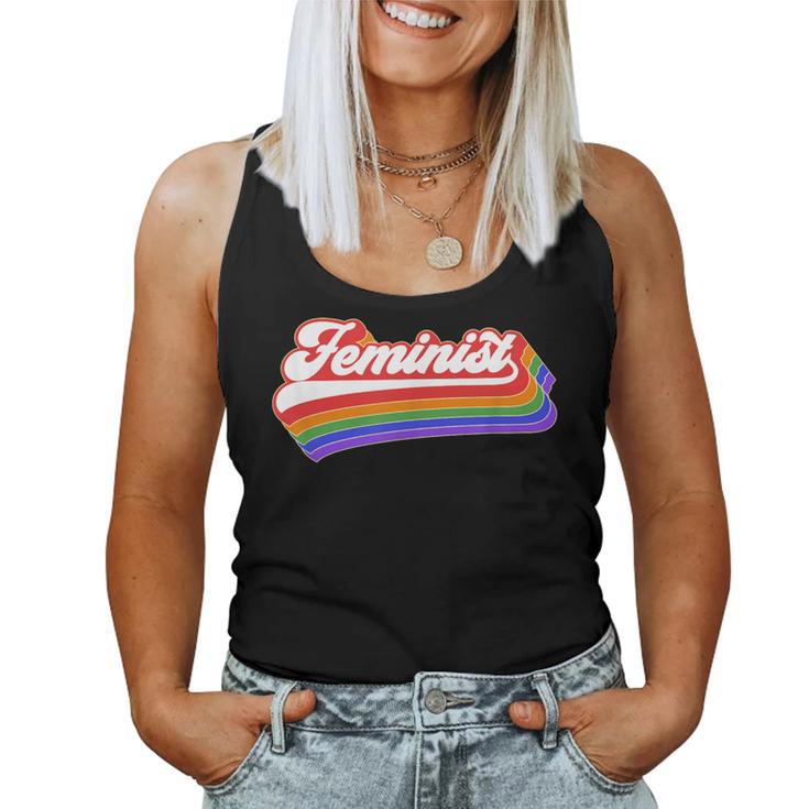 Feminist T Retro Vintage Rainbow 70'S Feminism Women Tank Top