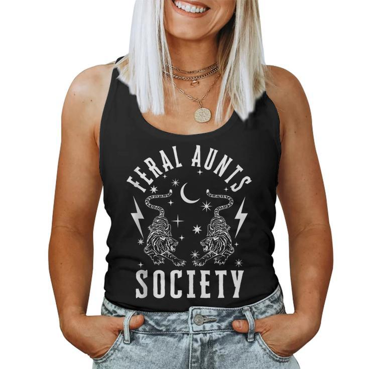 Feral Aunts Society Tiger And Lightning New Aunt Cool Auntie Women Tank Top