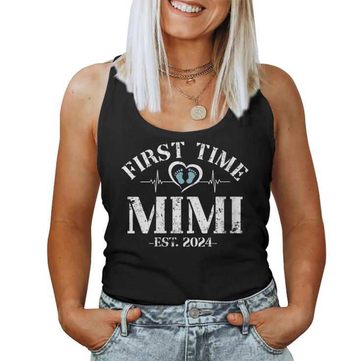 First Time Mimi Est 2024 Promoted To New Grandma Est 2024 Women Tank Top