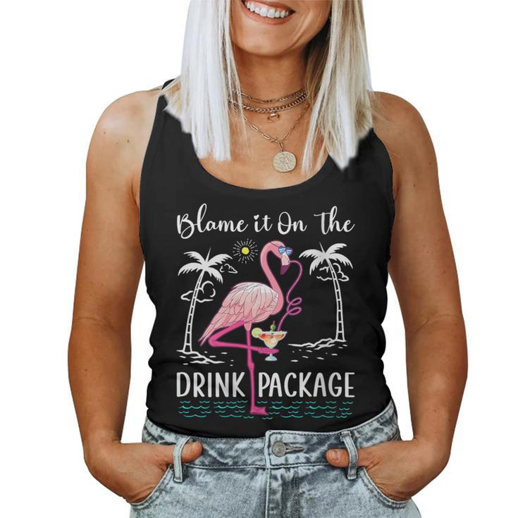 Flamingo Cruise Blame It On The Drink Package Drinking Booze Women Tank Top