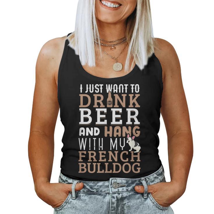 French Bulldog Dad Frenchie Dog & Beer Tank Top Frauen