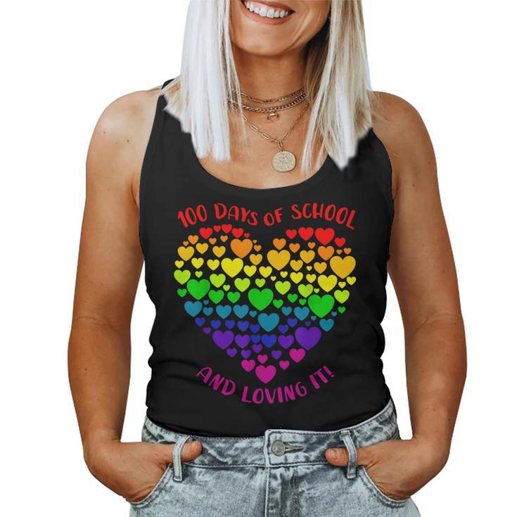 100Th Day Of School Teacher Heart Valentine Day Women Tank Top