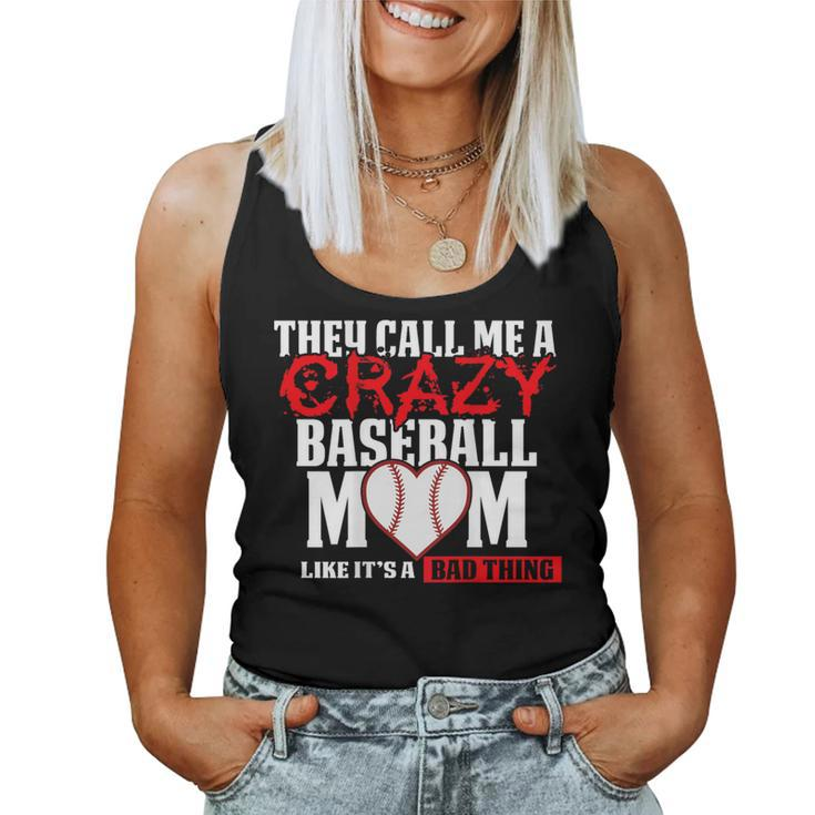 Baseball Mom T They Call Me Crazy Red Women Tank Top