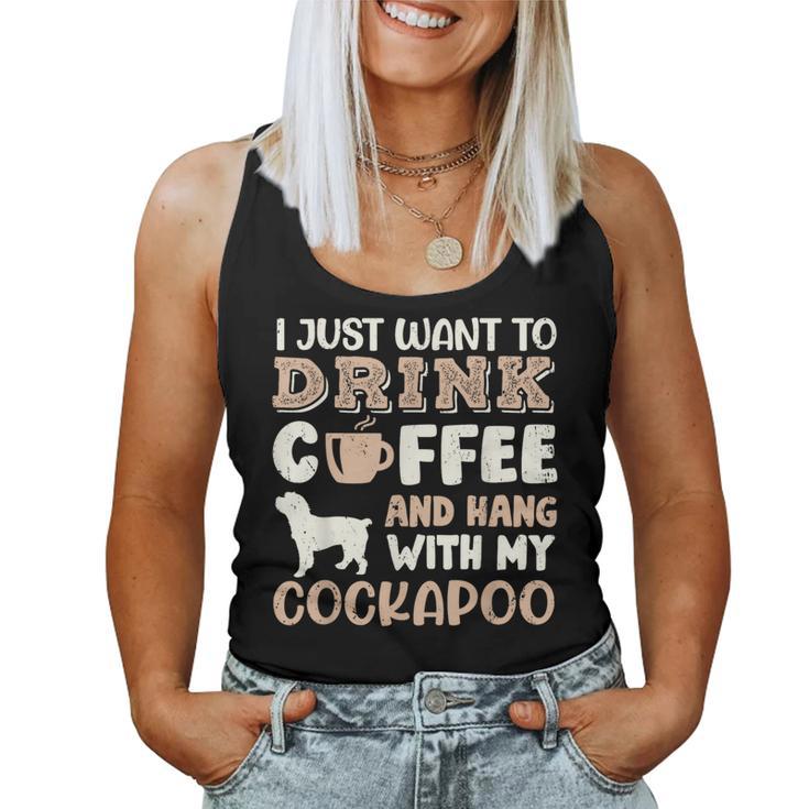 Cockapoo Drink Coffee Hand With Dog Mom Women Tank Top