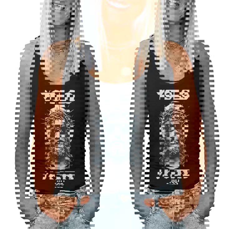 Easter Christian Resurrection Yolo Jk Brb Jesus Women Tank Top