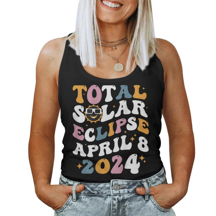 Groovy Total Solar Eclipse 2024 Cute Solar Eclipse Women Tank Top