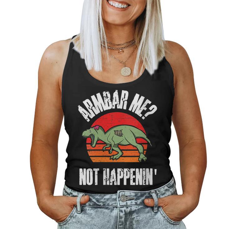 Jiu-JitsuRex Armbar Me Retro Bjj Zombie Dinosaur Women Tank Top