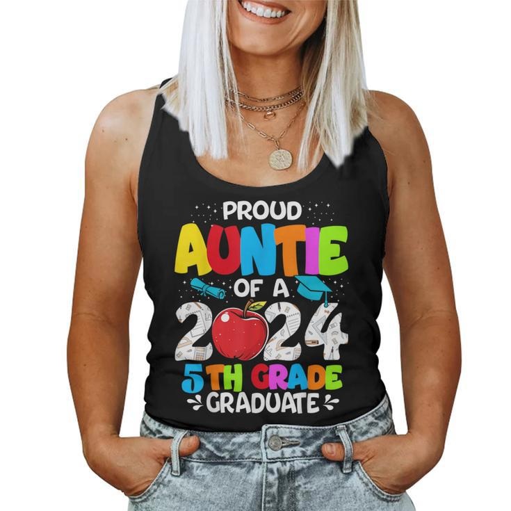Proud Auntie Of A Class Of 2024 5Th Grade Graduate Women Tank Top