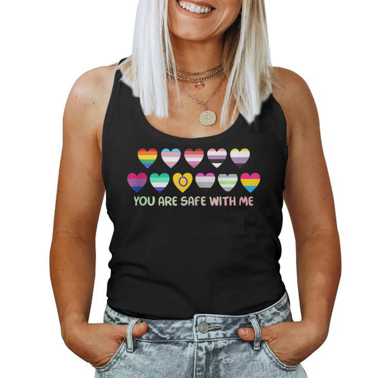 You Are Safe With Me Rainbow Bi Transgender Lgbt Pride Women Tank Top