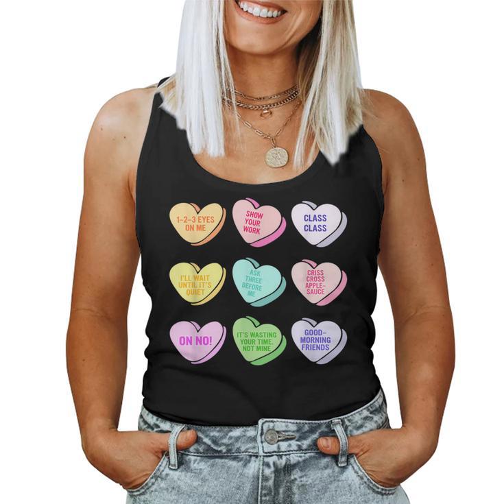 Teacher Valentines Day Conversation Heart School Women Tank Top