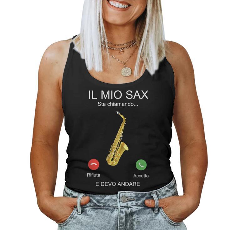 Writing Sax Italian Musicians Women Tank Top